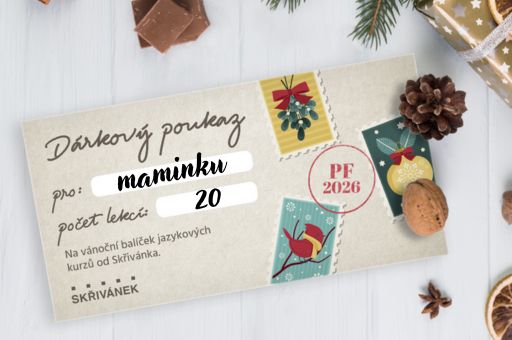 Vánoční voucher na jazykový kurz - 20 lekcí